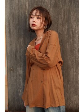 ボラトゥ(Bora two) ミントベージュ×透明感カラー×外ハネボブ