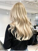 ホワイトブロンド似合わせカットフェミニンロング_ba362811