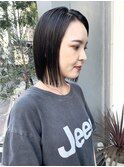 NUDEレイヤーボブ 切りっぱなしボブ 前下がりボブ ワンレンボブ