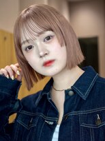 ガーデンヨコハマ(GARDEN YOKOHAMA)&nbsp;パールベージュ 切りっぱなしボブ ラウンドバング ダブルカラー