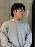 マレットヘア/モダンマレット/リバースセンターパート/fade