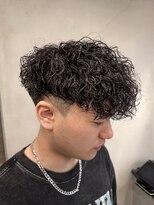 メンズサロン ガウディ 三宮店(men's salon Gaudi)&nbsp;スペインカールパーマ×メンズ刈り上げツーブロックショート