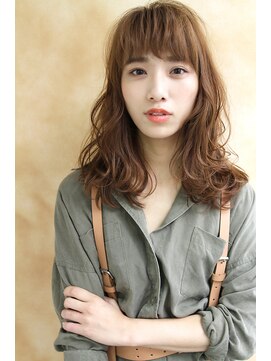 リル 豊中(LiL') 【LiL'豊中】大人ウェーブ_切りっぱなしボブマッシュオン眉