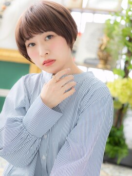 カバーヘア ブリス 大宮西口(COVER HAIR bliss) ピンクブラウン艶カラー小顔前下がりショートc大宮20代30代40代