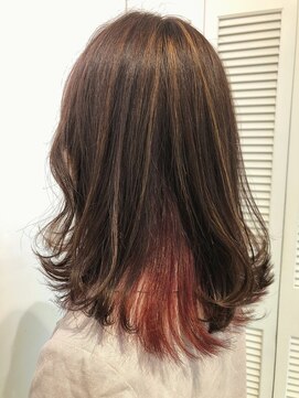 アドラーブル けやき通り店(adorable) 10代20代大人可愛い立体感ハイライト×ピンクインナーカラー