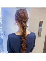 ジゼル 博多筑紫口店(GiseL)&nbsp;【杏実】結婚式ヘアセット　編みおろし　パーティーヘアセット