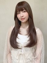 【MINX加茂】韓国風斜めバンググレージュカラーシルキーベージュ