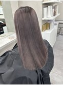 6185艶髪グレーベージュミルクティーアッシュ韓国レイヤーロング