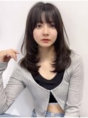 髪質改善顔まわりレイヤーカット酸熱ストレートこなれミディ