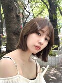 タッセルボブ/韓国ボブ/韓国ヘア/切りっぱなしボブ/サイドバング