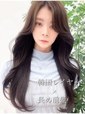【艶感シースルーバング】韓国レイヤー大人可愛いウェーブ巻き髪