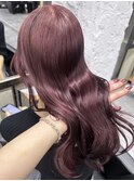 ダブルカラーミルクティーベージュレイヤーカット韓国ヘア