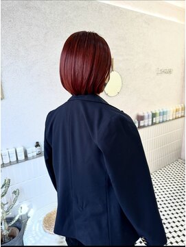 コス(KOS) 【KOS 立川】ワインレッド×ワンレンボブ