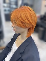 リン モアナバイヘッドライト 武蔵小杉2号店(lynn Moana by HEADLIGHT)&nbsp;lynn moana 【武蔵小杉】オレンジカラー ウルフヘア　ブリーチ