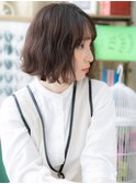 ★シースルーバング韓国風切りっぱなしボブパーマ20代30代★1