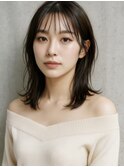 20代/モテ髪/小顔カット/薄めバング/イメチェン/大人可愛い/上田