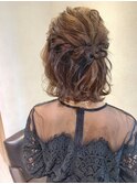 【Quartett】波ウェーブ×ヘアリボンハーフアップ