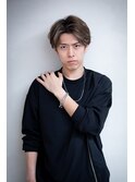 ビジネスマッシュウルフ七三オールバックサイドグラデーション