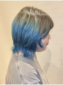 ハイトーンブルーカラー◎ウルフカット