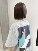 YOKE 切りっぱなしボブ大人ボブタイトボブアッシュグレージュ