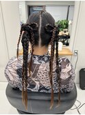 三つ編みリボンツインテール【清板】