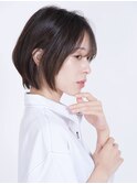 大人ショートボブ丸みショートカットマッシュショート前髪あり