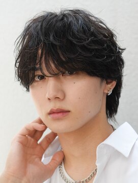 フィフスパーク(fifth PARK) 渋谷シャドウパーマラウンドマッシュfifth黒髪メンズパーマ20代