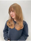 ヘーゼルベージュくびれボブケアブリーチワイドバングミニボブ