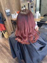 ラル(Lull)&nbsp;髪質改善ケアカラーワインレッド/個室美容室/マンツーマン美容室