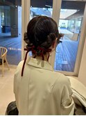 ねじねじアレンジ/結婚式お呼ばれヘア/結婚式アレンジ
