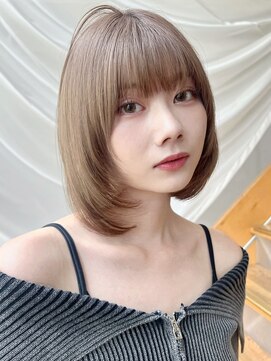 バイオレット 表参道店(Violet) レイヤーボブ顔周りカットダークブラウンミディアムレイヤーボブ