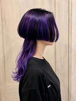 ヘアーリゾートガーデン 南林間店(Hair Resort Garden) ブリーチデザイン/クラゲウルフ/×パープルのアンブレラカラー