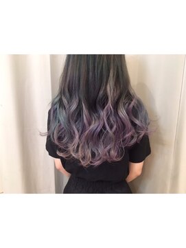 リゼル ユア 渋谷(RISEL YUA) シールエクステを使ったマーブルカラーグラデーション