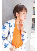 #デザインカラーウェットヘアオリーブベージュ