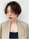 札幌ショート　大人かわいいハンサムショート　毛先パーマ