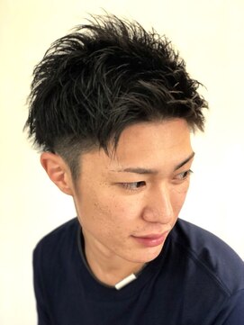 アカヒゲ 新札幌店(AKAHIGE) ショート×ブラック ニュアンスパーマ