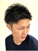 ショート×ブラック ニュアンスパーマ