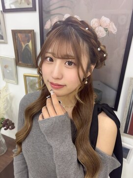 ヘアメイクスタジオ ジュエル(hair make studio JEWEL) 編み込みカチューシャサイドお団子♪