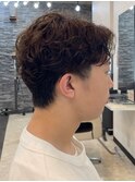 メンズパーマメンズカットセンターパートメンズマッシュウルフ