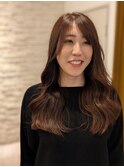 ロングレイヤーオレンジブラウン20代30代