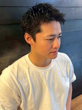 ディスイズバーバーセカンド(THIS IS BARBER 2nd) 束感ショート ビジネスヘア 黒髪アップ バング 爽やか