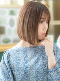 美髪ココアベージュアッシュ前下がり小顔ボブディA4川口30代40代