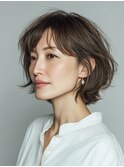 クラゲヘアー/小顔/ココアベージュ/オリーブグレー/川西