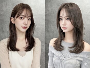シンシア ドゥエ 新宿(CYNTHIA DUE)の写真/印象を大きく左右する顔周り・前髪カット！ミリ単位のこだわりで、上品な韓国風・外国人風スタイルに◎