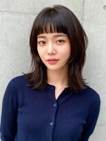 エイチ ウルフカット 大阪梅田(811)&nbsp;レイヤーボブヘアカラーバレイヤージュ50代くるみちゃんヘア