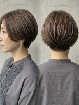 リトマス 二子玉川(litmus) 白髪ぼかし ショートボブ レイヤーボブ ボブ 二子玉川 50代