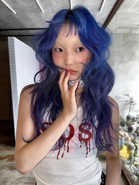 クリーム(CREAM) オン眉レイヤーウルフ☆ブルーカラー