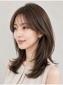 50代60代 顔周り 毛流れレイヤー 上品くびれミディアム 表参道