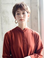 エムクランメイクス 原宿 表参道(m.clan MAKE'S)&nbsp;小顔 セミウェットウェーブ オリーブカラーハイライトカラー前髪