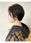 前髪伸ばしかけハンサムショート